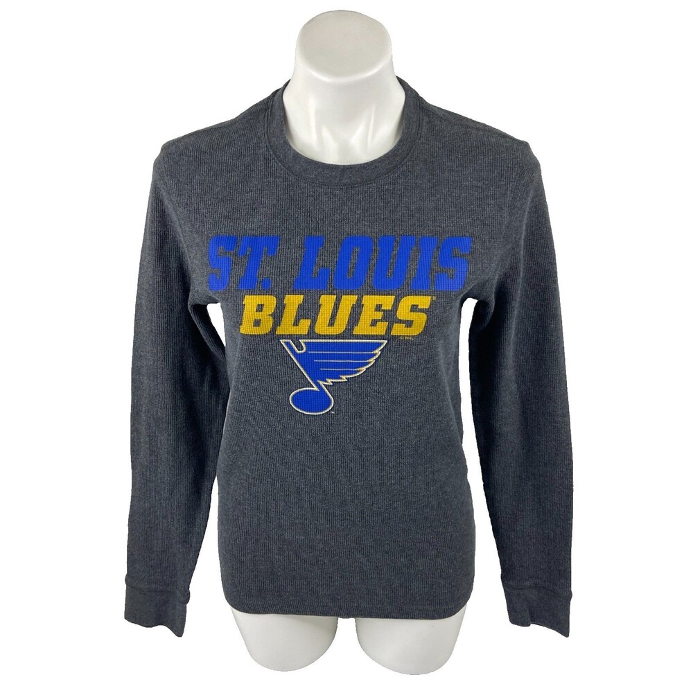 St Louis Blues Unisex Medium Thermal Long Sleeve Shirt Gray NHL